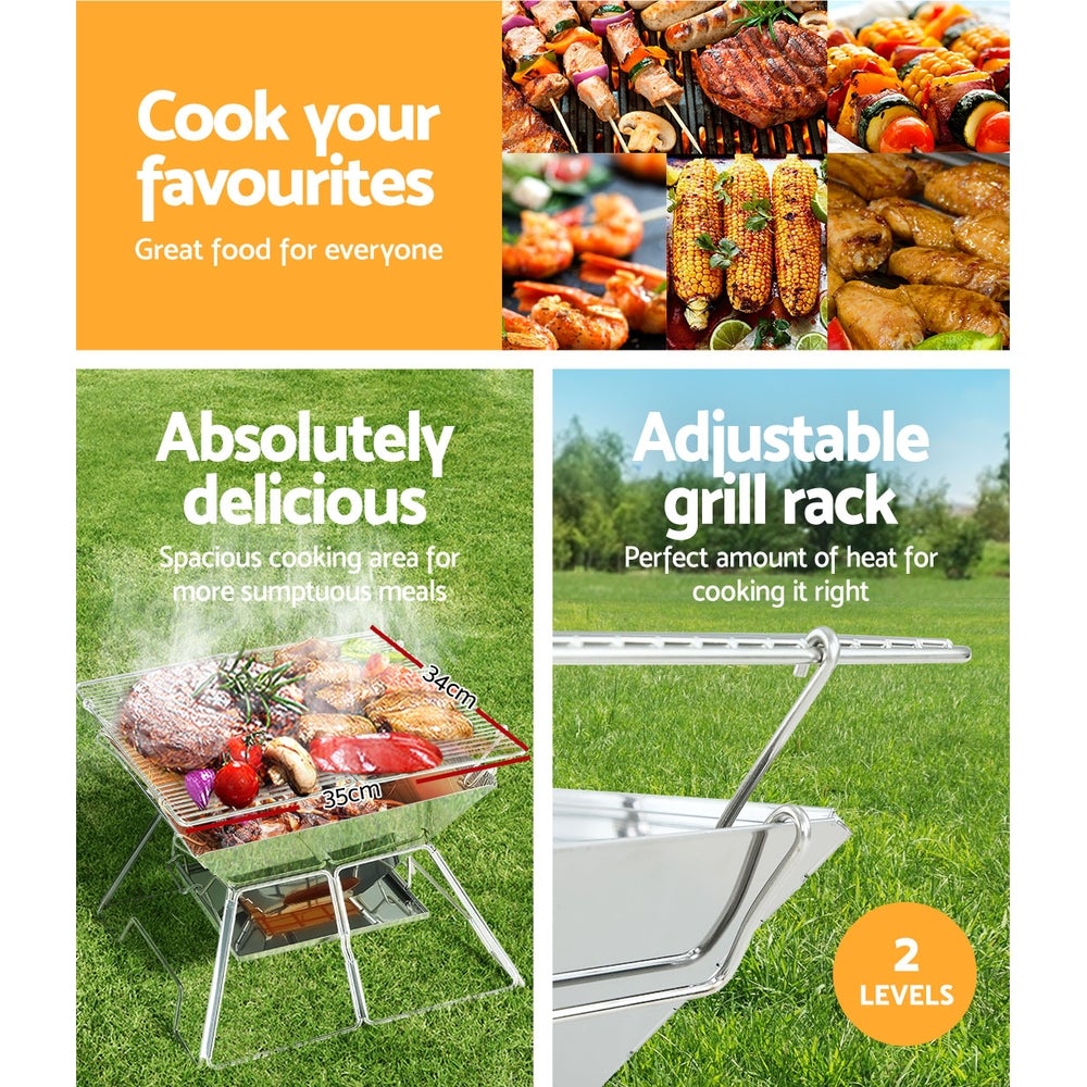 Grillz Camping Fire Pit BBQ 2-in-1 Grill Smoker Outdoor Portable (needs update)